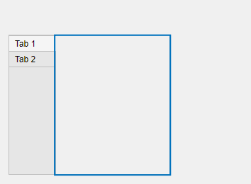 Tab group with tab titles on the left. A blue solid line surrounds the area of the tab group that excludes the tab titles.