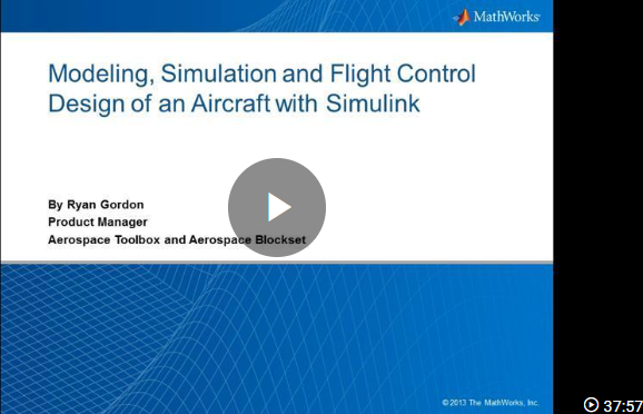 Screenshot of Modeling, Simulation and Flight Control Design of Aircraft with Simulink video