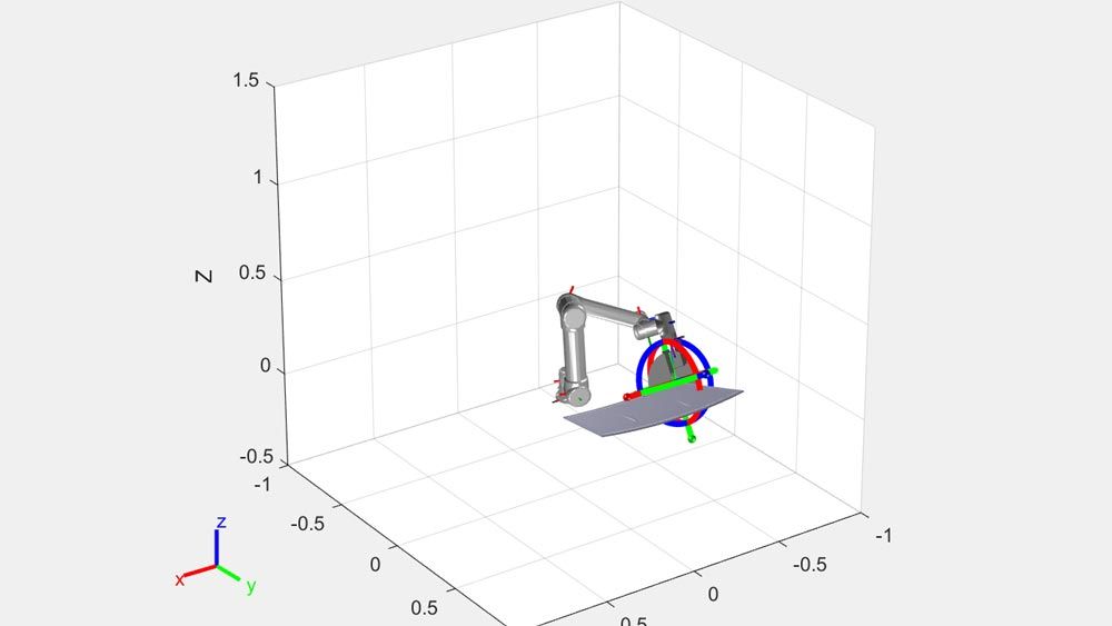 Simulate a Universal Robots UR5 Using MATLAB and Gazebo for Glue Dispensing on a Windshield