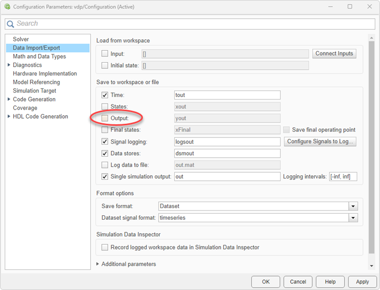 Disable output logging in the configuration parameters.