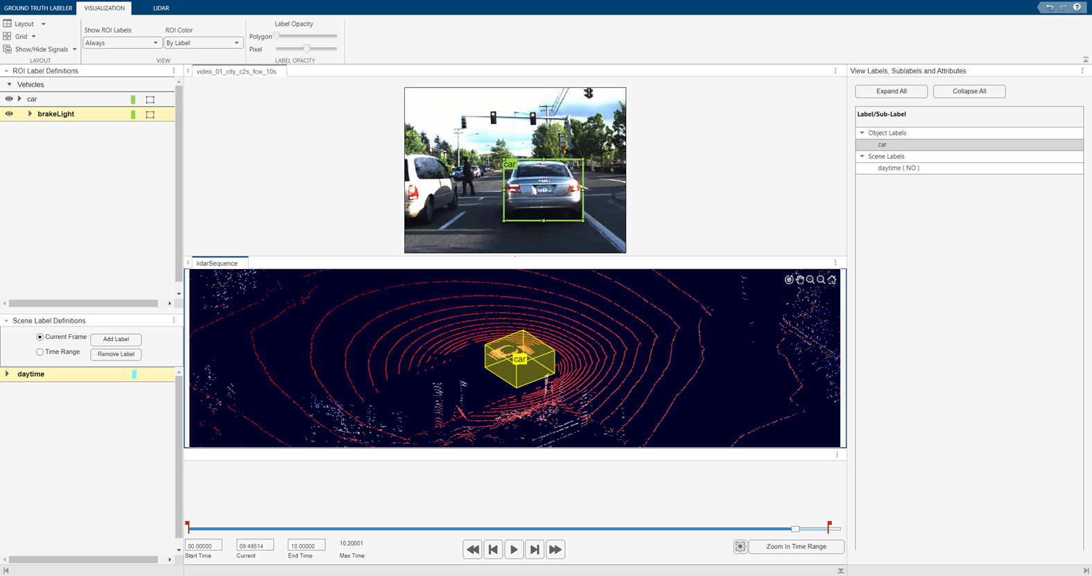 Ground Truth Labeler app with multiple signals loaded