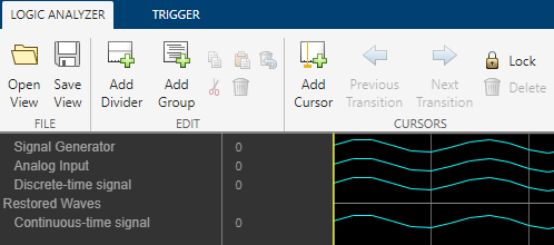 Logic Analyzer view with an added divider