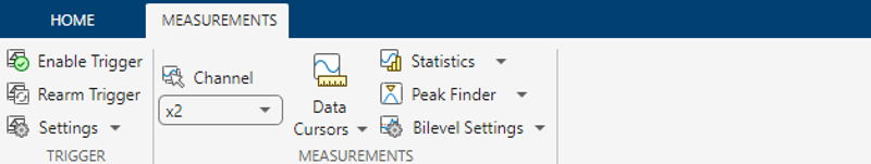 Screenshot of Measurements tab