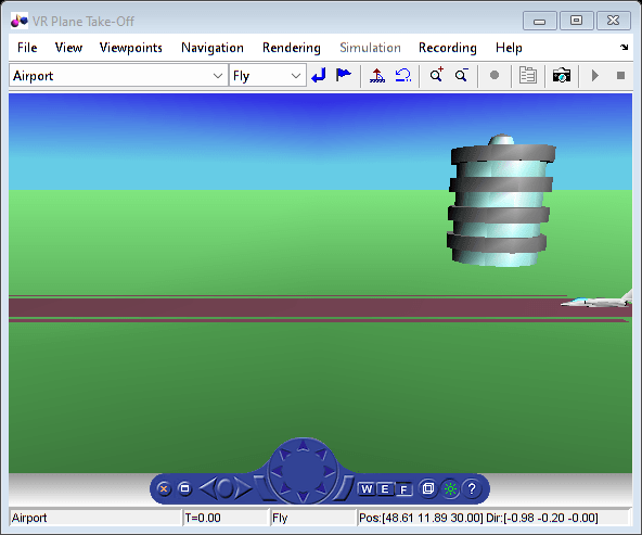Visualize Aircraft Takeoff via Virtual Reality Animation Object