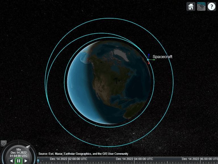 Visualize body coodinate axes of spacecraft in satellite scenario viewer