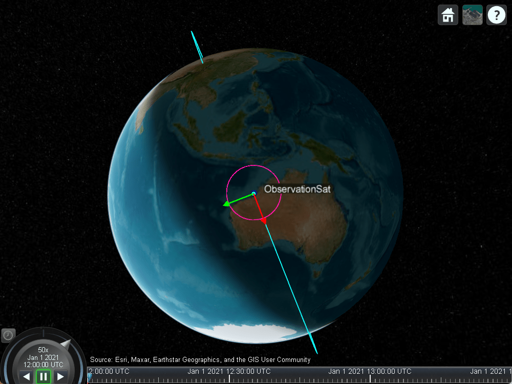 Satellite scenario viewer of ObservationSat