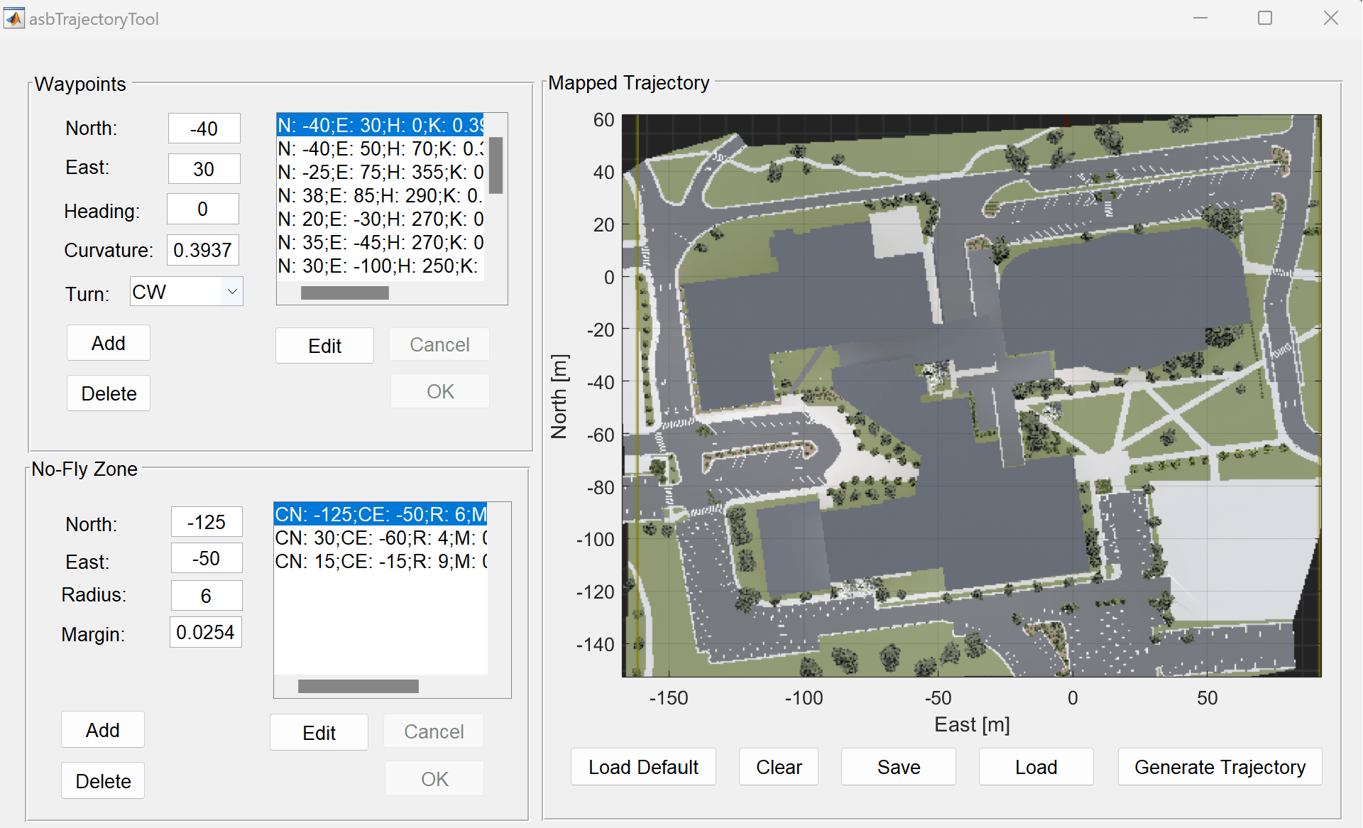 Helicopter trajectory