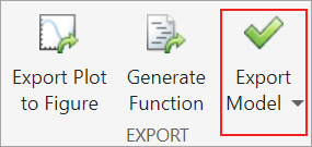 Figure shows how to select export model.