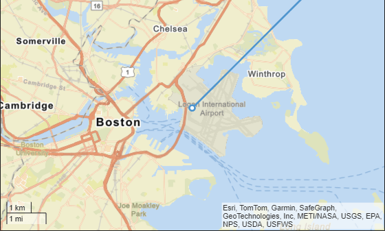 Figure Geographic Player contains an axes object with type geoaxes. The geoaxes object contains 2 objects of type line, scatter.