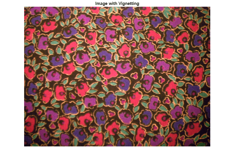 Figure contains an axes object. The hidden axes object with title Image with Vignetting contains an object of type image.