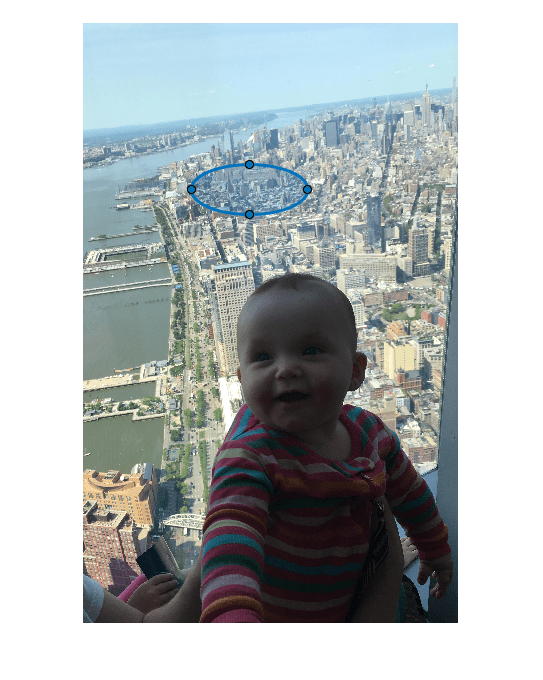 Figure contains an axes object. The hidden axes object contains 2 objects of type image, images.roi.ellipse.