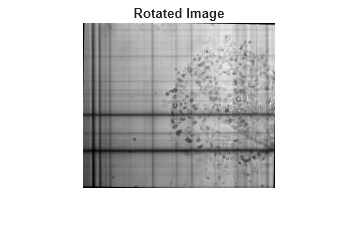 Figure contains an axes object. The hidden axes object with title Rotated Image contains an object of type image.