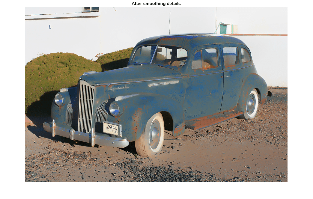 Figure contains an axes object. The hidden axes object with title After smoothing details contains an object of type image.