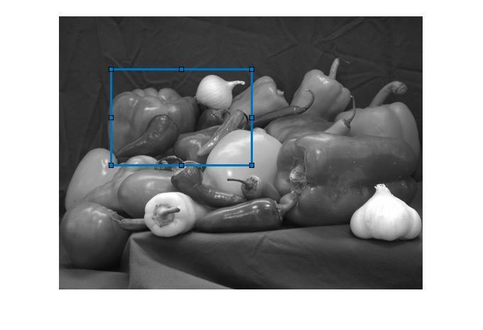 Figure contains an axes object. The hidden axes object contains 2 objects of type image, images.roi.rectangle.