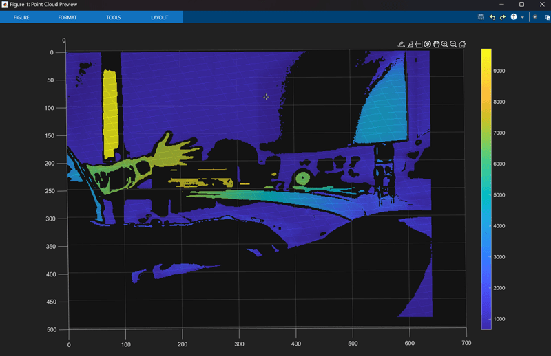Acquire Depth Image from Basler ToF blaze-101 Camera and View as Point Cloud
