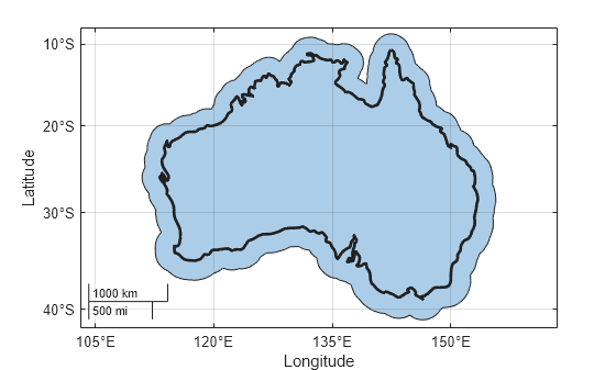 Figure contains an axes object with type geoaxes. The geoaxes object contains 2 objects of type polygon.