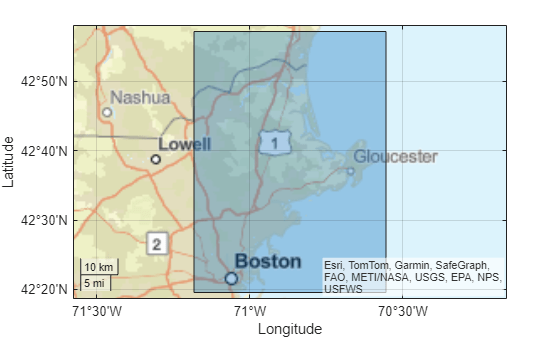 Figure contains an axes object with type geoaxes. The geoaxes object contains an object of type polygon.