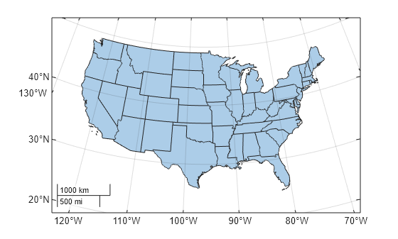 Figure contains an axes object with type mapaxes. The mapaxes object contains an object of type polygon.