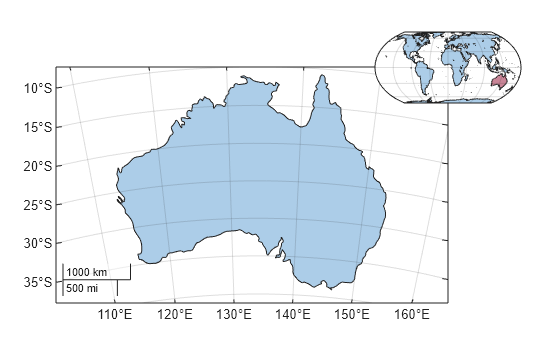 Figure contains 2 axes objects. Mapaxes object 1 contains an object of type polygon. Mapaxes object 2 contains 2 objects of type polygon.
