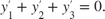 $$y'_1 + y'_2 + y'_3 = 0.$$