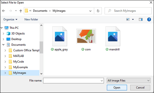 File selection dialog box with some image files