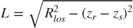 $$L = \sqrt{R_{los}^2-\left(z_r-z_s\right)^2}$$