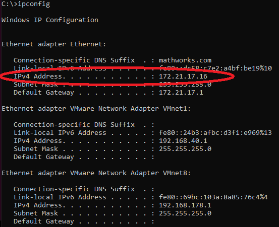 MATLAB host computer setup