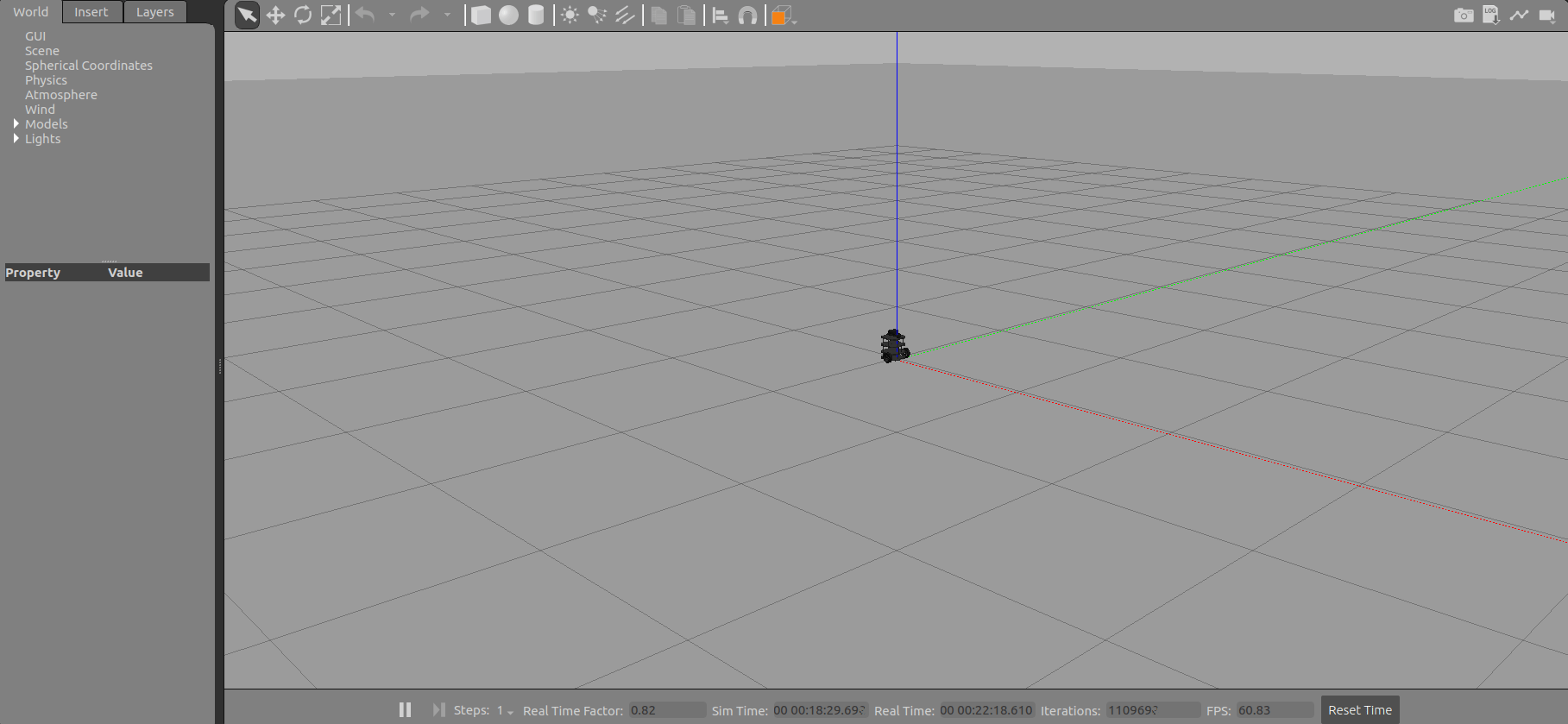 Gazebo world in virtual machine