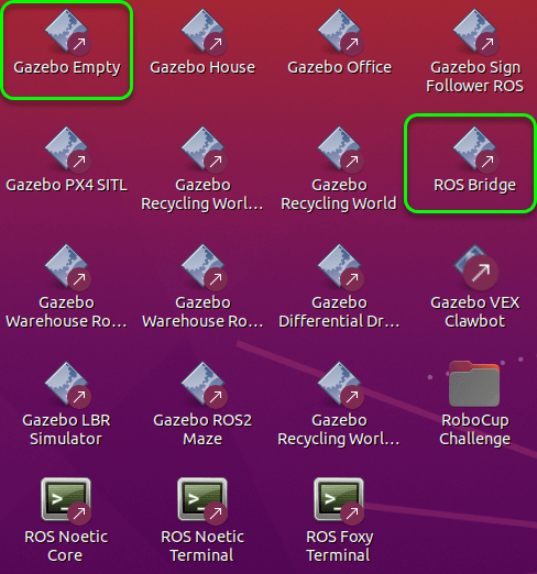 ROS Toolbox virtual machine for Gazebo world