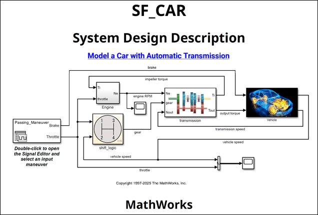 Report title page with title, subtitle, author, and model diagram.