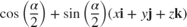 $$\cos\left(\frac{\alpha}{2}\right) + \sin\left(\frac{\alpha}{2}\right)\left(x\textbf{i} + y\textbf{j} + z\textbf{k}\right)$$