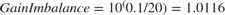 $$Gain Imbalance = 10^(0.1/20) = 1.0116$$