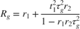 $$ R_g = r_1 + \frac{ t_1 ^2 \tau_g ^2 r_2 }{ 1 - r_1 r_2 \tau_g ^2} $$