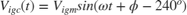 $$V_{igc} (t)=V_{igm} sin( \omega t+\phi-240^o )$$
