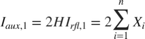 $I_{aux,1} = 2HI_{rfl,1} = 2 \displaystyle\sum_{i=1}^{n} X_i$
