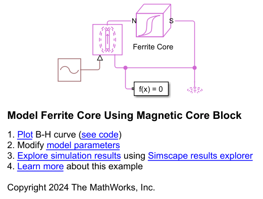 Model Ferrite Core Using Magnetic Core Block