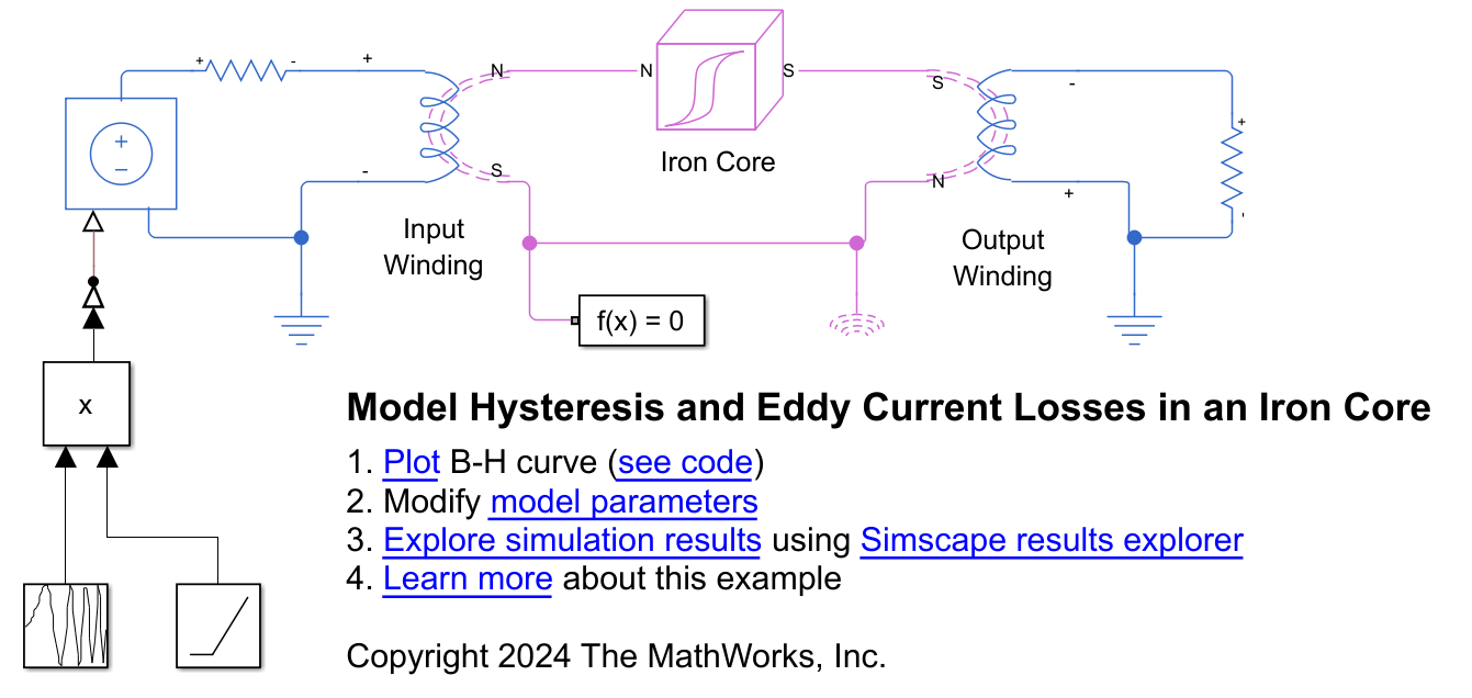 Model Hysteresis and Eddy Current Losses in an Iron Core