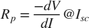 $$R_p = {-dV \over dI} @I_{sc}$$