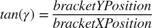 $$tan( \gamma )=\frac{bracketYPosition}{bracketXPosition}$$