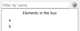 The Elements in the bus list contains a and b.