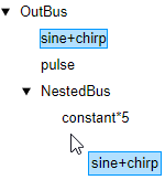 sine+chirp being dragged below constant*5 in NestedBus