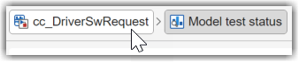 Breadcrumbs for the unit cc_DriverSwRequest and its Model test status