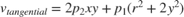 $v_{tangential}=2p_{2}xy+p_{1}(r^{2}+2y^{2})$