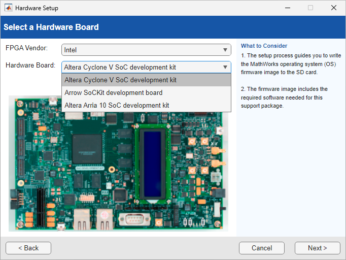 Select Hardware Screen