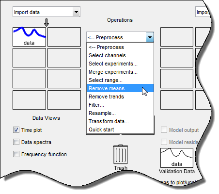 Remove means is selected in the drop-down list for Preprocess in the Operations area