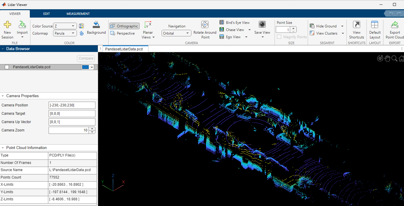 Lidar Viewer App Session
