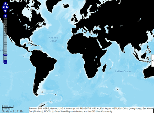 Polygons displayed on a web map