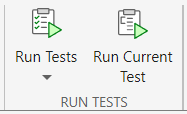 Run Tests section on the Editor or Live Editor tab