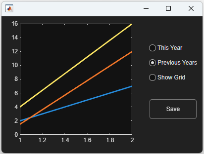 Figure containing a simple app in dark theme