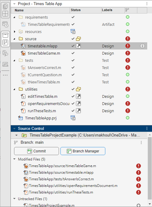 Project and Source control panel show the list of conflicted files.
